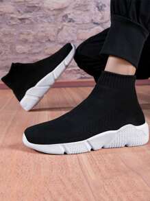 Nuove scarpe da uomo in stile calzino casual, scarpe sportive traspiranti per corsa e viaggio per studenti - nero - Visualizzare 1