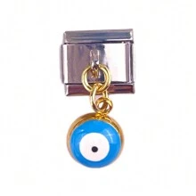 1 pieza Componente de pulsera de  de acero inoxidable al estilo de ojo maligno de Italia lindo y desmontable adecuado para la construcción de bricolaje