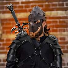 1 Máy Tính Thời Trung Cổ Viking Hiệp Sĩ Da PU Có Thể Điều Chỉnh Hình Chữ X Thân Dây Nịt Ngực, LARP Halloween Áo Giáp Vai, Đảng Cosplay Vai Che Trang Phục - A - Xem 7