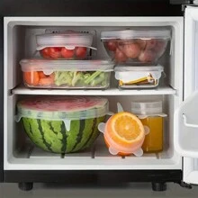 Bộ 6 nắp silicon co giãn cho nhà bếp, nắp bảo quản thực phẩm cho bát, nắp giữ tươi chống bụi, nắp giữ tươi kín cho tủ lạnh và lò vi sóng - Nhiều màu - Xem 2