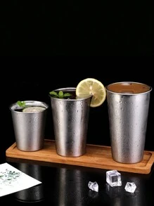 XIYIJIA 1入不銹鋼啤酒杯單層飲料檸檬杯家用咖啡杯啤酒工具杯 - 銀色 - 查看 10