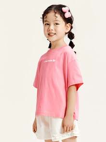 mini bala Áo thun nam nữ mùa hè thoáng khí tay ngắn - Hồng - Xem 3