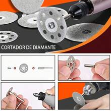 MOLOLAN 31Pcs Kit De Herramientas Discos Corte Sierra Hss Para Mototool Taladro Cortador De Rueda De Metal De Resina,Juego de herramientas eléctricas giratorias de disco de corte de madera de mini sierra circular de acero de alta velocidad,Rueda Cortadora De Vidrio Para Cortar Vidrio, Botellas De Vinos, Azulejos De Cerámica, Disco De Corte De Diamantes Para Desgarar La Superficie De Cristales. - Negro - Ver 7