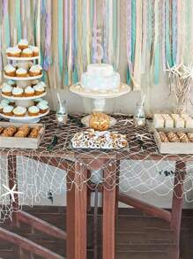 1 cái Lưới đánh cá phong cách Địa Trung Hải trang trí tiệc bãi biển chất liệu lưới sợi lưới trang trí thủ công, phụ kiện tiệc lưới đánh cá theo chủ đề hàng hải lưới đánh cá trang trí lưới cướp biển biển trang trí, trang trí nhà cửa, trang trí phòng, trang trí tường - Màu be - Xem 5