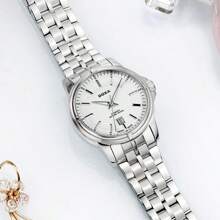 DOXA Automatic Mechanical Women's Watch, Fashion Waterproof Steel Strap, Swiss Imported Executive Series Wristwatch, White Dial D153SSV