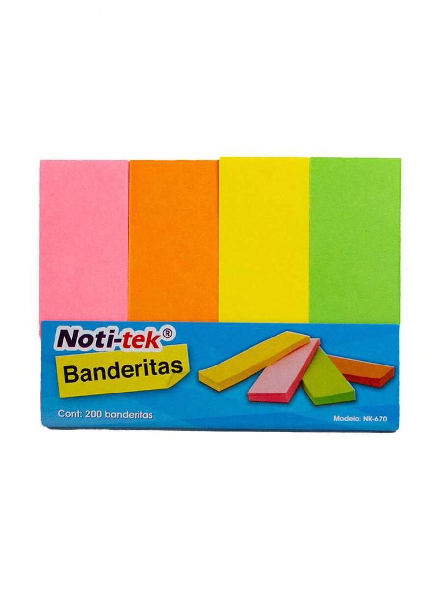 Sticky Notes Fluorescent Mini Flags 200 Pz Notitek Pack 3 - Hot Pink - View 1