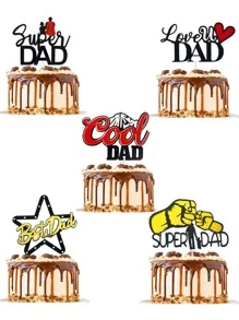 10pcs, Father's Day Cake Toppers, Dad's Birthday/Father's Day Cake Decorations "Best Dad"Super Dad""Cool Dad"And"Love YOU Dad"For Father's Birthday Party - 10pcs Cake Toppers - View 1
