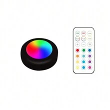 LED Puck Lights With Remote Under Cabinet Lighting Battery Powered Stick On Lights Push Lights Closet Lights - Multicolor - View 16