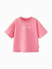 mini bala Áo thun nam nữ mùa hè thoáng khí tay ngắn - Hồng - Xem 4
