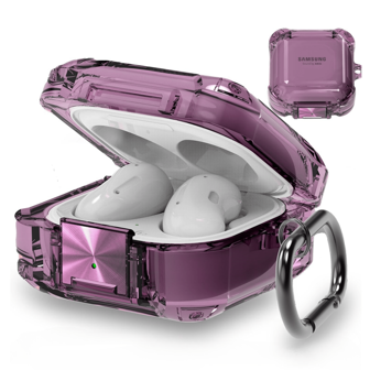 Apple Secure Lock Clear Case Fit Design Compatible With Galaxy Buds FE (2023) / Galaxy Buds2 Pro Case (2022) /Galaxy Buds Pro (2021)/Galaxy Buds 2 (2021)/Galaxy Buds Live (2020) Transparent Cover