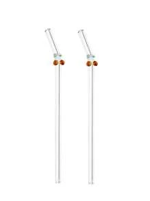 1/2pcs Heat-Resistant Glass Straw With Red Cherry Design, Anti-Scald For Bubble Tea, Juice, Milk And Other Cold Drinks, Colorful Bendable Glass Straw,Kitchen,Christmas Gift,School Supplies - Cherry Straws - View 16