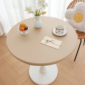 1件，弹力全包家用桌布，皮质免水洗圆形桌布，简约纯色圆形皮桌布，防尘防滑，桌面厚度不要超过1-3cm，可以选择大一码。