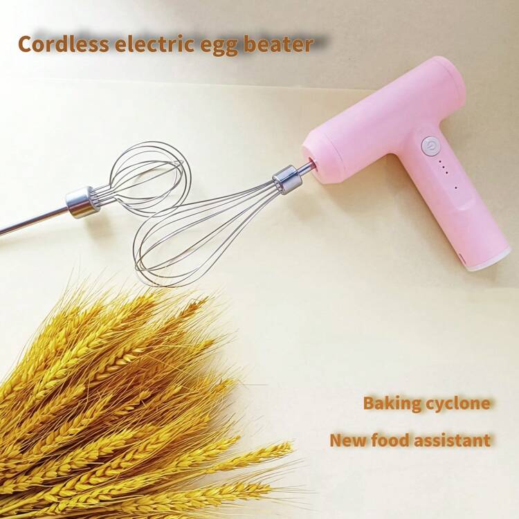 Cordless Hand Mixer Electric Whisk USB Rechargeable Handheld Electric Mixer With 3 Speed Self Control 304 Stainless Steel Portable Egg Beaters And Whisks For Gifts Breakfast Pancakes Beat Or Whisk Egg...