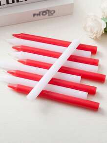 10 piezas/Velas rojas y blancas, perfectas para cenas a la luz de las velas, decoraciones románticas de bodas, velas largas rojas y blancas, decoraciones de cenas a la luz de las velas en el hogar, accesorios para fiestas, velas festivas para iluminación de hogares, velas románticas largas para emergencias en postes, creación de escenas románticas con velas, velas largas sin humo, velas para la decoración del hogar y la vida hogareña - Multicolor - Ver 3