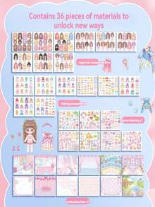 36pcs/Set Scene Change Sticker For Bullet Journal, Cute Cartoon Patterned Decorative Sticker Set With Gift BoxSchool, Student,Stationery,School Supplies - Multicolor - View 3