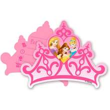 Disney Princess Crown Invitations (Pack Of 6) (Pink) - 粉色 - 查看 1