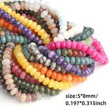 5x8mm 天然石 rondelle 扁圓珠 檸檬晶/電氣石 算盤珠，珠寶手工 DIY 手鍊項鍊配件 - Flat Round Beads - 查看 4