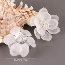 1入/8入組白色ABC人造珍珠花螺絲毛夾耳環鞋帽花藝製作材料配件 - 白色 - 查看 11