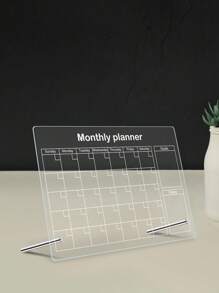 1套亞克力桌面裝飾擦寫板（附6支彩色白板筆）可擦拭的備忘錄日曆規劃透明留言板提醒顯示板，辦公室備忘錄寫白板