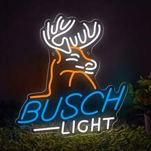 1pc Busch Light Signboards LED Neon Lighted Sign Acrylic Back Panel Neon Sign USB Dimmer Switch For Home Living Room Party Bar Club Wall Art Decor Night Lamps Signboards LED Signs - BUSCH LIGHT Deer[40*36] - View 1
