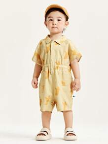 Quần áo tập bò dễ thương cho trẻ em Unisex mùa hè - Màu vàng - Xem 1