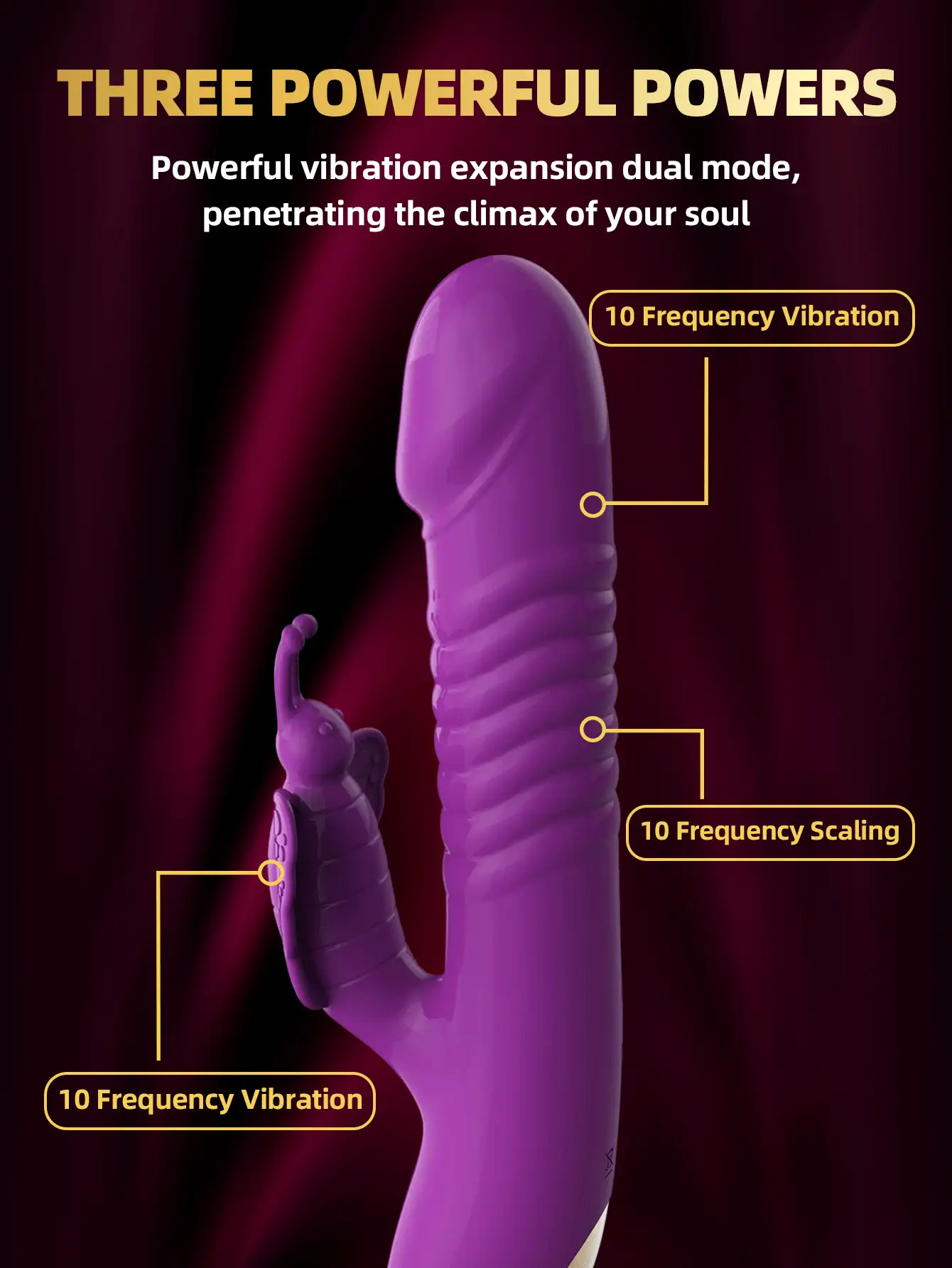 Vibrador con diseño de mariposa, estimulador clitórico con función de embestida. Producto sexual para estimulación clitórica. Masajeador telescópico para masaje vaginal. Vibrador sexy para el punto G femenino, con 10 modos de vibración. Producto sexual para orgasmos.