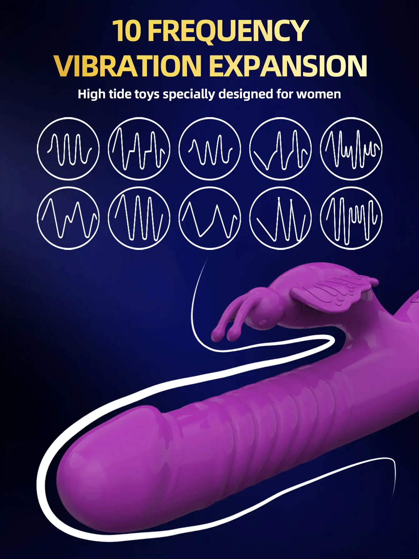 Vibrador con diseño de mariposa, estimulador clitórico con función de embestida. Producto sexual para estimulación clitórica. Masajeador telescópico para masaje vaginal. Vibrador sexy para el punto G femenino, con 10 modos de vibración. Producto sexual para orgasmos.