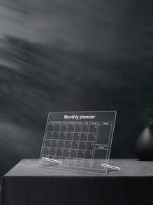 1套亞克力桌面裝飾擦寫板（附6支彩色白板筆）可擦拭的備忘錄日曆規劃透明留言板提醒顯示板，辦公室備忘錄寫白板