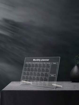 1 uppsättning akryl skrivbordsdekoration Raderbar skrivtavla (med 6 flerfärgade whiteboard-pennor) Raderbar memo Kalenderplanering Transparent anslagstavla Påminnelse Display Board, Office Memo Writing Whiteboard