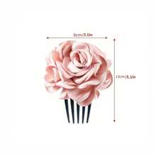 1pc Women's Multi-Color Artificial Flower Hair Comb, Elegant Vintage Rose Comb For Bridal Headpiece, Suitable For Wedding, Dating And Vacation Combs For Hair Side Comb, School Stuff