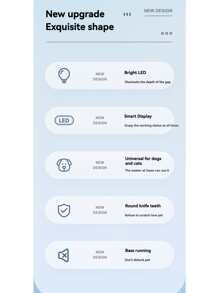 1入USB寵物修剪器，具有LED燈，可修剪毛掉在小貓/小狗腳底、耳朵、眼睛和私密部位周圍的毛髮，適合日常寵物毛髮護理