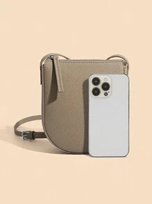 Royal Bagger Mini Crossbody Bag, Genuine Leather Cell Phone Purse, Women's Zipper Saddle Bag