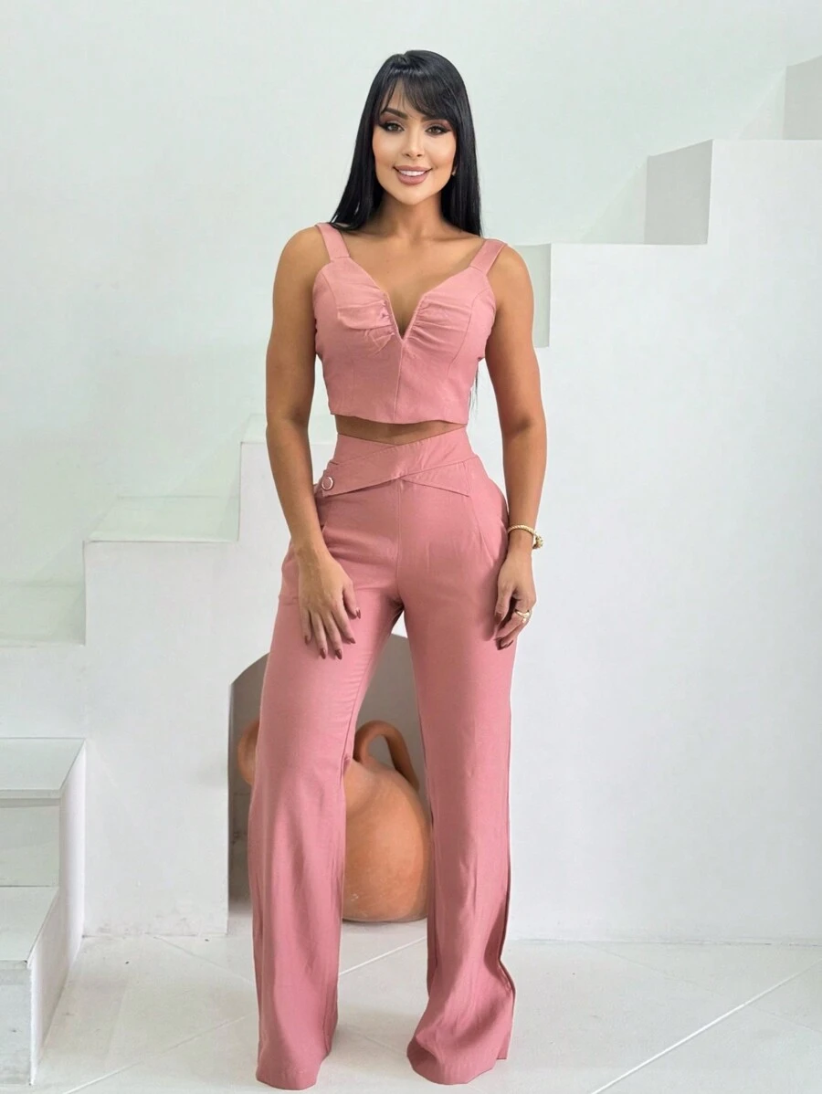 Women Two-Piece Outfits - Rusty Rose - View 1