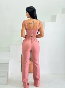 Women Two-Piece Outfits - Rusty Rose - View 3