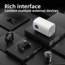 1pc Portable Smart HD Wireless Projector, Home 1080p Cinema Projector, Built-In HIFI Speakers, Bluetooth Wireless Screen Sharing, Enhance Your Gaming/Video Experience, Gift, For Home/Office/Outdoor Smart Projector - View 4