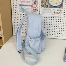 Ba lô nữ cỡ nhỏ, đơn giản và thời trang, màu trơn, ba lô du lịch nhỏ và nhẹ dành cho sinh viên đại học - Màu xanh lam - Xem 3