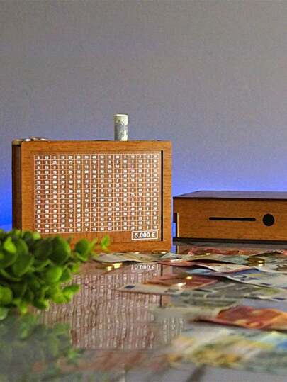 Wooden Money Box Birthday Gift New Year Gift Coin Money Box Home Decoration Money Deposit Box Back To School