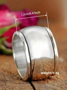 1 CÁI Đơn Giản S925 Sterling Bạc Nhẫn Cưới Trang Sức Cho Phụ Nữ Đồ Trang Sức Mỹ - 1 # - Xem 9