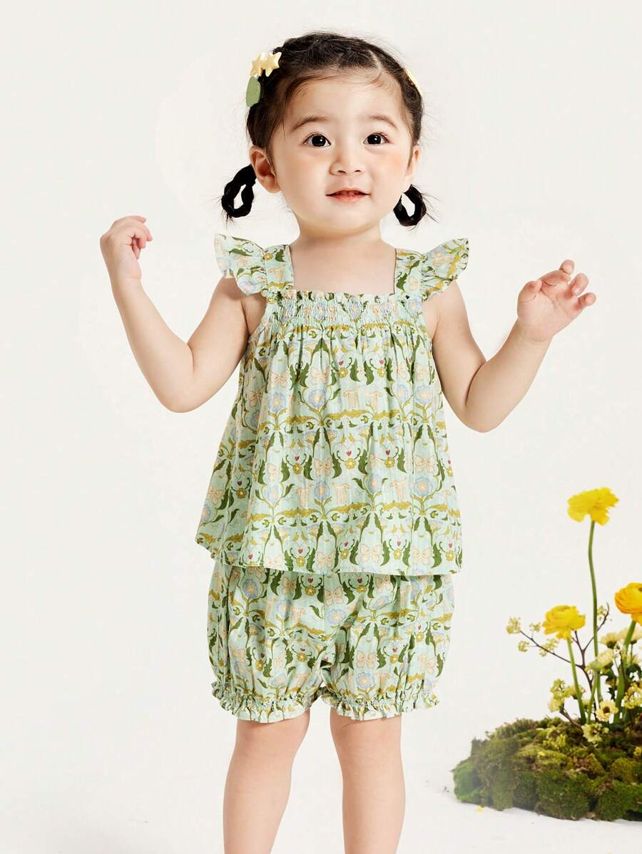 mini bala Set vestă și pantaloni scurți pentru fete tinere Set din două piese Baby Summer Sweet Set cu mâneci scurte pentru copii