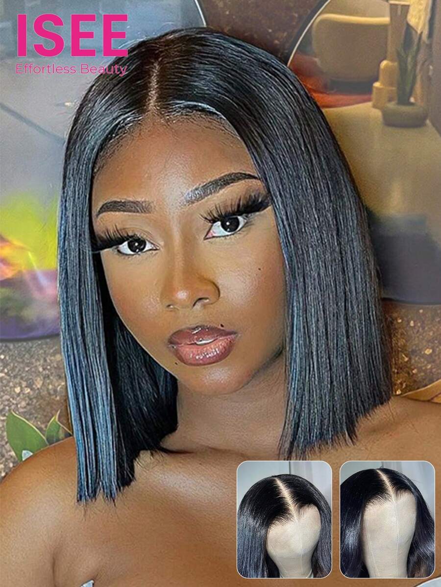 ISEE Silky Straight Tiny Knots 6*4 Wear Go Glueless Bob Wigs Pre Cut HD