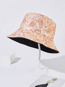 1pc Women's Y2K Heart Printed Reversible Bucket Hat, Perfect For Spring And Summer Outfits - Multicolor - View 2
