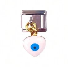 1 pieza Componente de pulsera de  de acero inoxidable al estilo de ojo maligno de Italia lindo y desmontable adecuado para la construcción de bricolaje