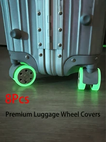 8pcs Travel Luggage Wheel Covers, Color Silicone Wheel Covers, Travel Suitcase Wheel Cover, Durable Wheel Protection Covers, Luggage Wheelchair Wheel Protectors, Silent Wheel Replacement For Sturdy & Reduce Noise, Sleeve Scratch Carry On Shock Proof, Perfect Travel Luggage Accessories Bag For School School Accessories School Stuff - Black - View 10