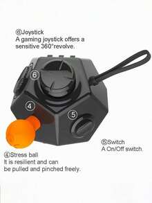 Fidget Cube Toys De 12 Caras Cubo Antiestres, Descompresión - Naranja - Ver 7