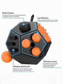 Fidget Cube Toys De 12 Caras Cubo Antiestres, Descompresión - Naranja - Ver 9