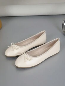 Bailarinas, Nuevo Llegado, Primavera/Verano/Otoño, De Bajo Empeine Versátiles, Suela Suave, Cómodas, Ligeras, Tacón Bajo, Lazo, Zapatos, Elegantes, Apropiadas para Trabajo, Exterior, Marrón