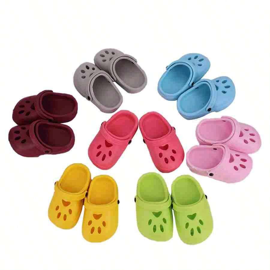 2024年最新暢銷款迷你寵物鞋，貓爪形狀花園鞋玩具，卡通配件，可愛的拖鞋（不含娃娃） - 彩色 - 查看 1