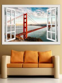 2 片乙烯基贴花自然风景墙贴壁纸可移除城市夜景海滩森林假窗户墙壁海报适用于卧室厨房装饰美学贴纸、墙贴、乙烯基贴花用于家居装饰、春季装饰品让您的家焕然一新、拉玛装饰贴纸礼物生日毕业 - 彩色 - 查看 19