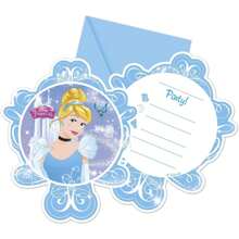 Disney Princess Magic Fairy Tale Cinderella Ball Invitations (Pack Of 6) (Blue/White) - Dusty Blue - View 1