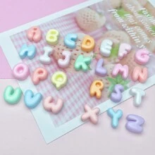 10/30/50pcs Mixed Multi-Color Resin Alphabet Letters, Flat Bottom, Mini ABCD English Style, For DIY Jewelry Making, Earrings, Phone Cases, Hair Accessories, Keychains, Charms Decoration